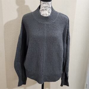ELODIE Grey cable knit‎ lantern sleeve sweater size XL